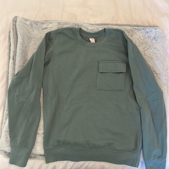 Cozy XS Fleece Factory Sweatshirt Green with front pocket!!!! - Picture 1 of 3